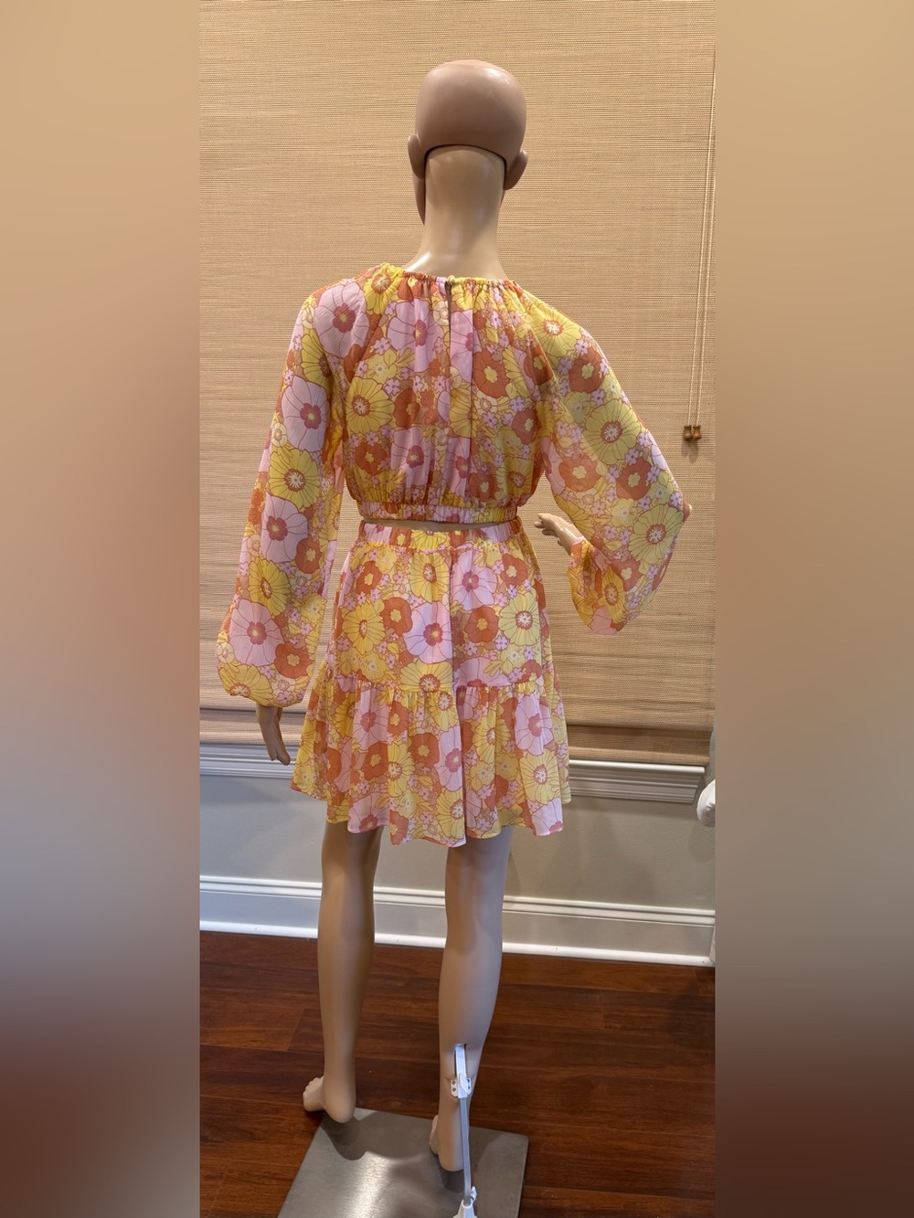 Steve Madden Pink & YellowFloral Cut Out Dress Size XS NWOT - Picture 4 of 13
